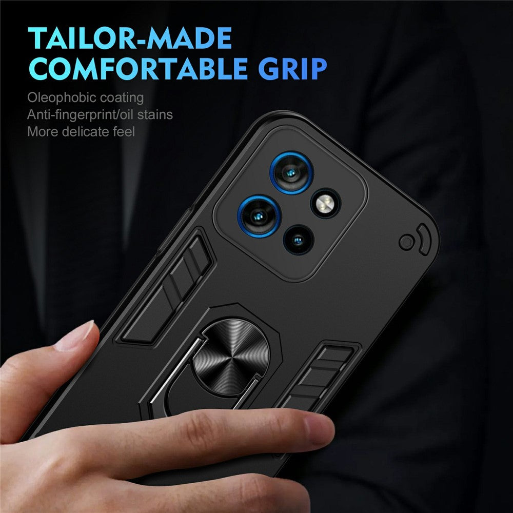 Motorola Edge 60 Neo 5G / Edge 50 Neo 5G / Moto S50 5G / ThinkPhone 25 5G-cover i PC+TPU, faldsikkert mobilcover med ringstøtte