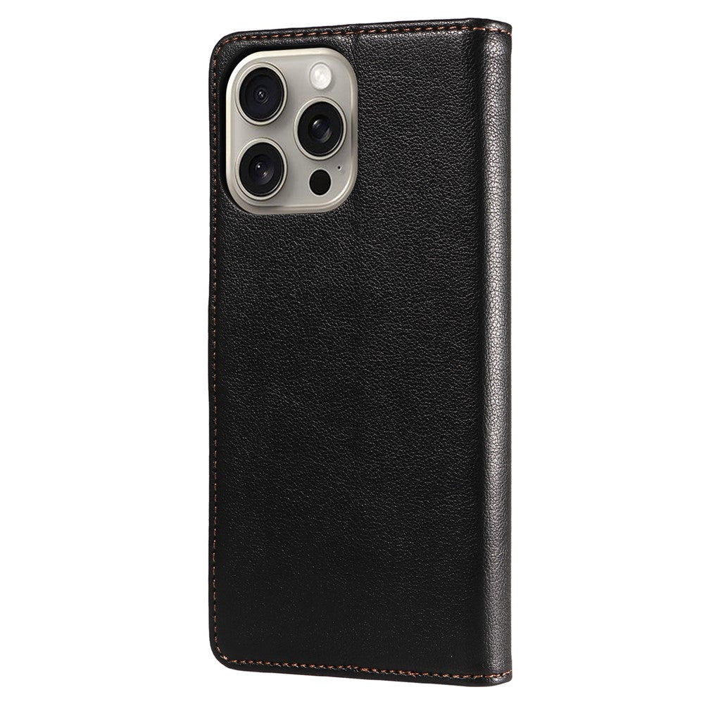 For iPhone 13 Pro Max Leather Case Litchi Texture RFID Blocking Wallet Stand Phone Cover