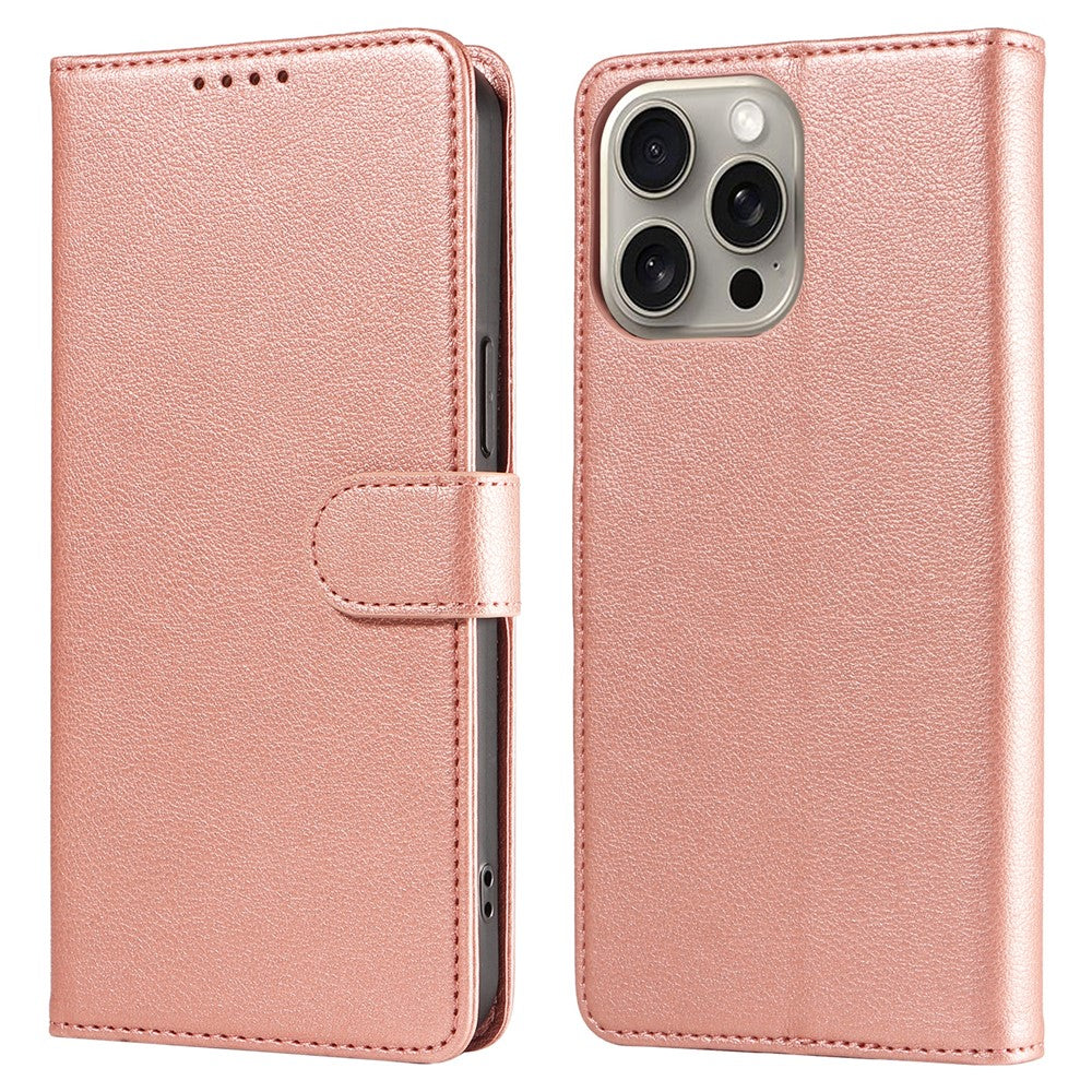 For iPhone 13 Pro Max Leather Case Litchi Texture RFID Blocking Wallet Stand Phone Cover