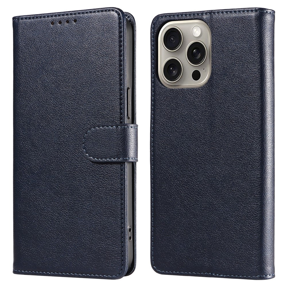 For iPhone 13 Pro Max Leather Case Litchi Texture RFID Blocking Wallet Stand Phone Cover
