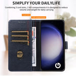 For Samsung Galaxy S23+ Leather Case Litchi Texture RFID Blocking Wallet Stand Phone Cover