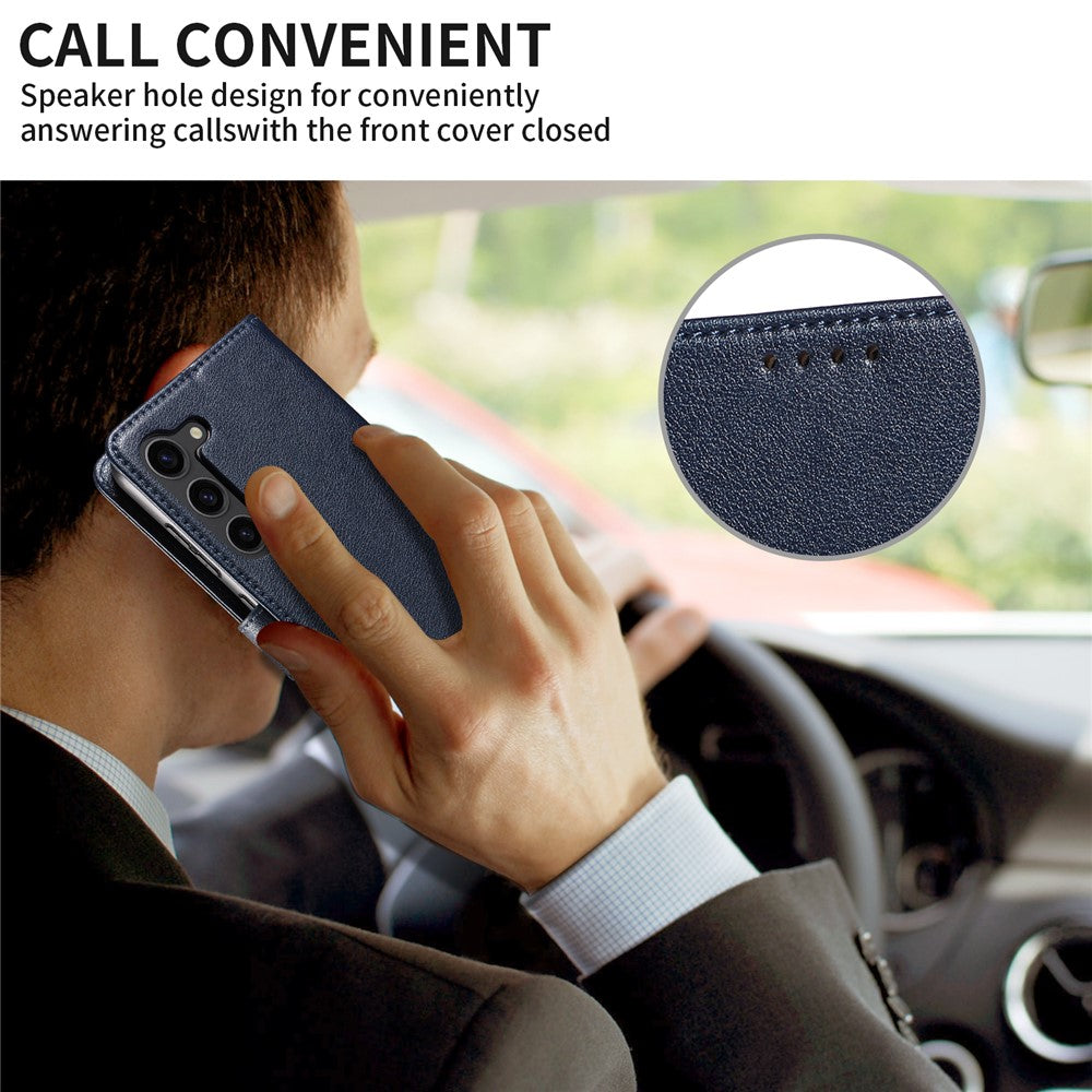 For Samsung Galaxy S23+ Leather Case Litchi Texture RFID Blocking Wallet Stand Phone Cover
