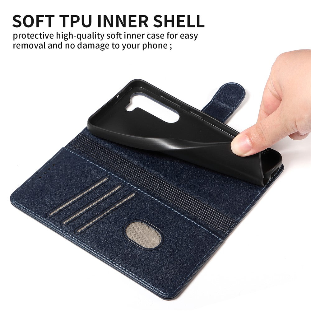 For Samsung Galaxy S23+ Leather Case Litchi Texture RFID Blocking Wallet Stand Phone Cover