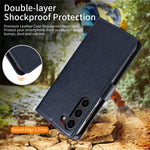 For Samsung Galaxy S23+ Leather Case Litchi Texture RFID Blocking Wallet Stand Phone Cover