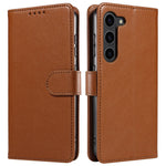 For Samsung Galaxy S23+ Leather Case Litchi Texture RFID Blocking Wallet Stand Phone Cover