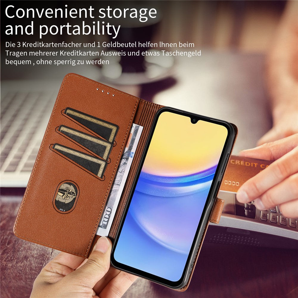 Til Samsung Galaxy A54 5G Lædercover Litchi Tekstur RFID-blokerende Pung Stativ Telefoncover