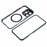 For iPhone 16 Pro Max Case Double Sides Tempered Glass Phone Cover Compatible with MagSafe Full Protector