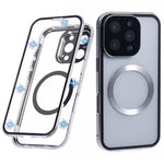 For iPhone 16 Pro Max Case Double Sides Tempered Glass Phone Cover Compatible with MagSafe Full Protector