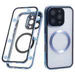 For iPhone 16 Pro Max Case Double Sides Tempered Glass Phone Cover Compatible with MagSafe Full Protector