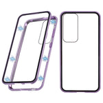 For Samsung Galaxy S25+ Full Body Case Magnetic Tempered Glass Double-Sided Phone Case