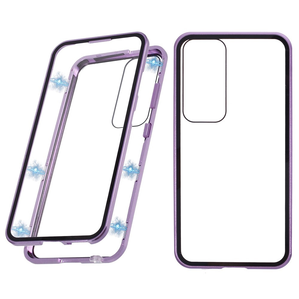 For Samsung Galaxy S25+ Full Body Case Magnetic Tempered Glass Double-Sided Phone Case