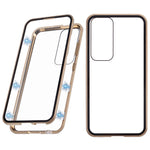For Samsung Galaxy S25+ Full Body Case Magnetic Tempered Glass Double-Sided Phone Case