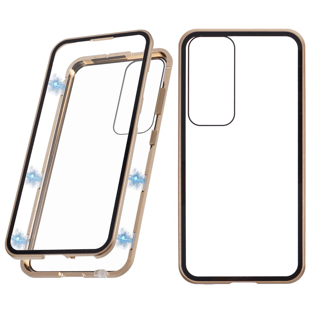 For Samsung Galaxy S25+ Full Body Case Magnetic Tempered Glass Double-Sided Phone Case