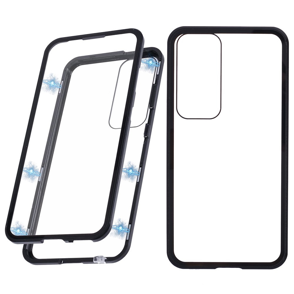 For Samsung Galaxy S25+ Full Body Case Magnetic Tempered Glass Double-Sided Phone Case