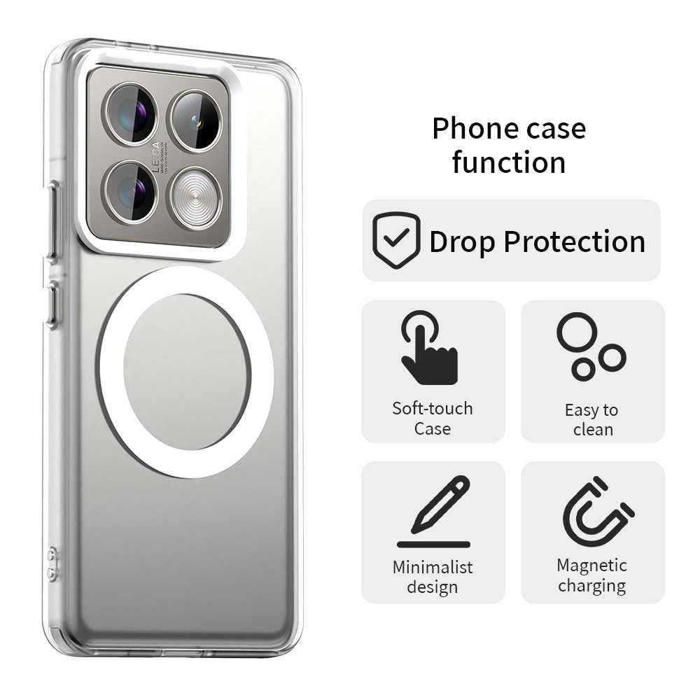 Candy Series för Xiaomi 14T Pro magnetiskt skal PC+TPU+PET fallskyddande mobilskal