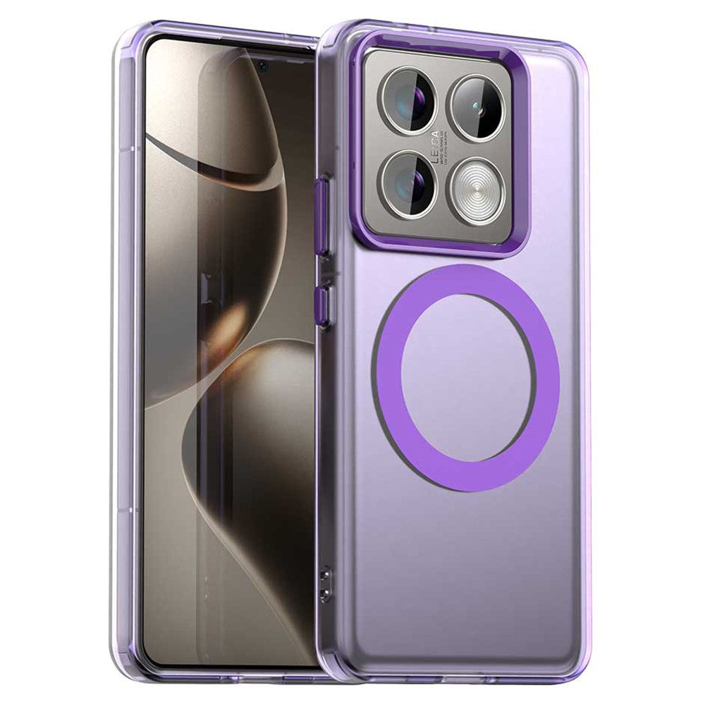 Candy Series för Xiaomi 14T Pro magnetiskt skal PC+TPU+PET fallskyddande mobilskal