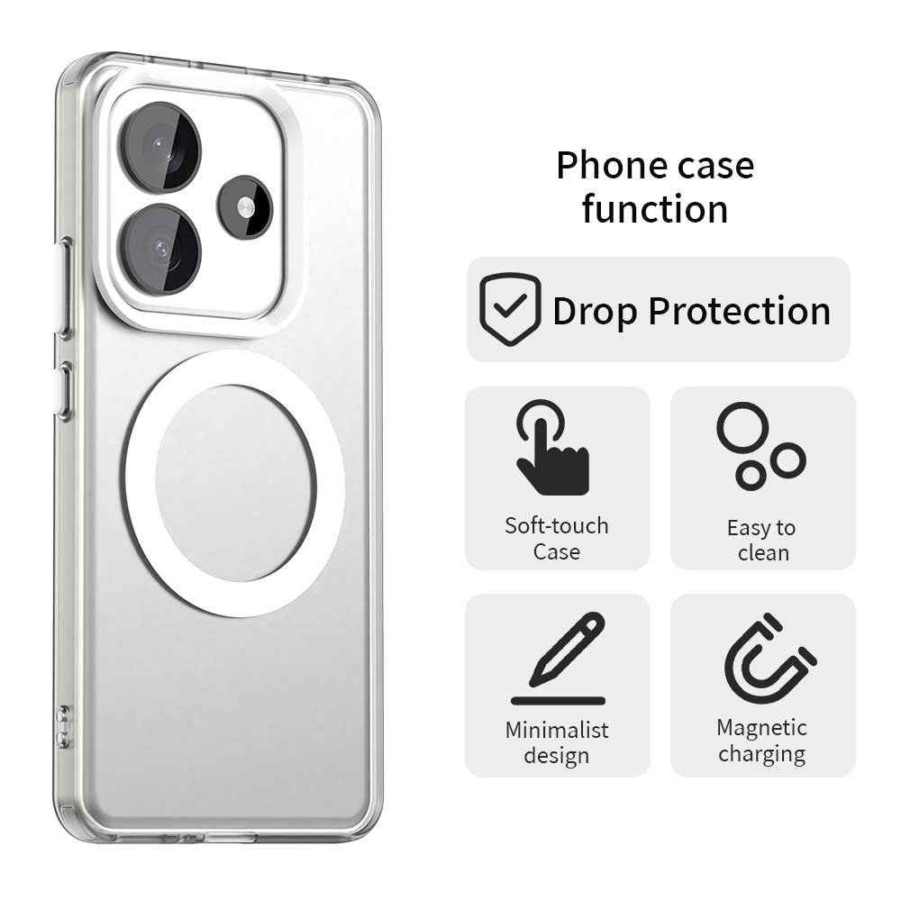 Candy Series For Xiaomi Redmi Note 14 5G Magnetic Case PC+TPU+PET Anti-Drop Phone Cover