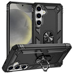 For Samsung Galaxy S25+ Case PC+TPU Phone Cover with Rotary Ring Kickstand