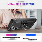 For Samsung Galaxy S25+ Case PC+TPU Phone Cover with Rotary Ring Kickstand