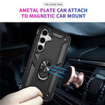 For Samsung Galaxy S25+ Case PC+TPU Phone Cover with Rotary Ring Kickstand