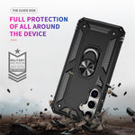 For Samsung Galaxy S25+ Case PC+TPU Phone Cover with Rotary Ring Kickstand