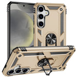 For Samsung Galaxy S25+ Case PC+TPU Phone Cover with Rotary Ring Kickstand