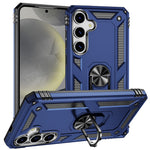 For Samsung Galaxy S25+ Case PC+TPU Phone Cover with Rotary Ring Kickstand