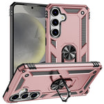 For Samsung Galaxy S25+ Case PC+TPU Phone Cover with Rotary Ring Kickstand