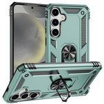 For Samsung Galaxy S25+ Case PC+TPU Phone Cover with Rotary Ring Kickstand