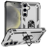 For Samsung Galaxy S25+ Case PC+TPU Phone Cover with Rotary Ring Kickstand