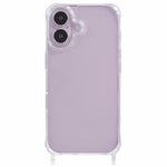 For iPhone 16 Plus Case PC+TPU 1.5mm Clear Phone Cover with Lanyard Holes