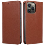 For iPhone 13 Pro Max Case RFID Blocking Strong Magnetic Leather Wallet Phone Cover