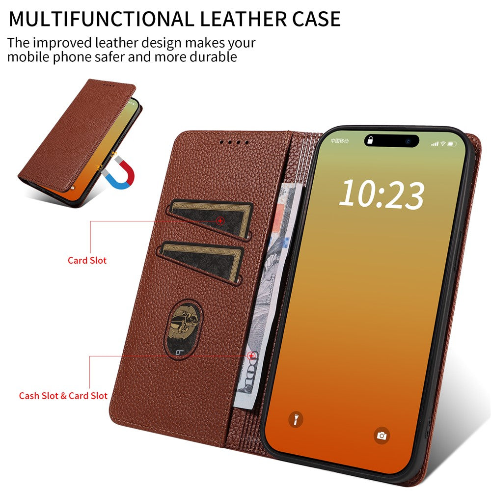 For iPhone 13 Pro Max Case RFID Blocking Strong Magnetic Leather Wallet Phone Cover