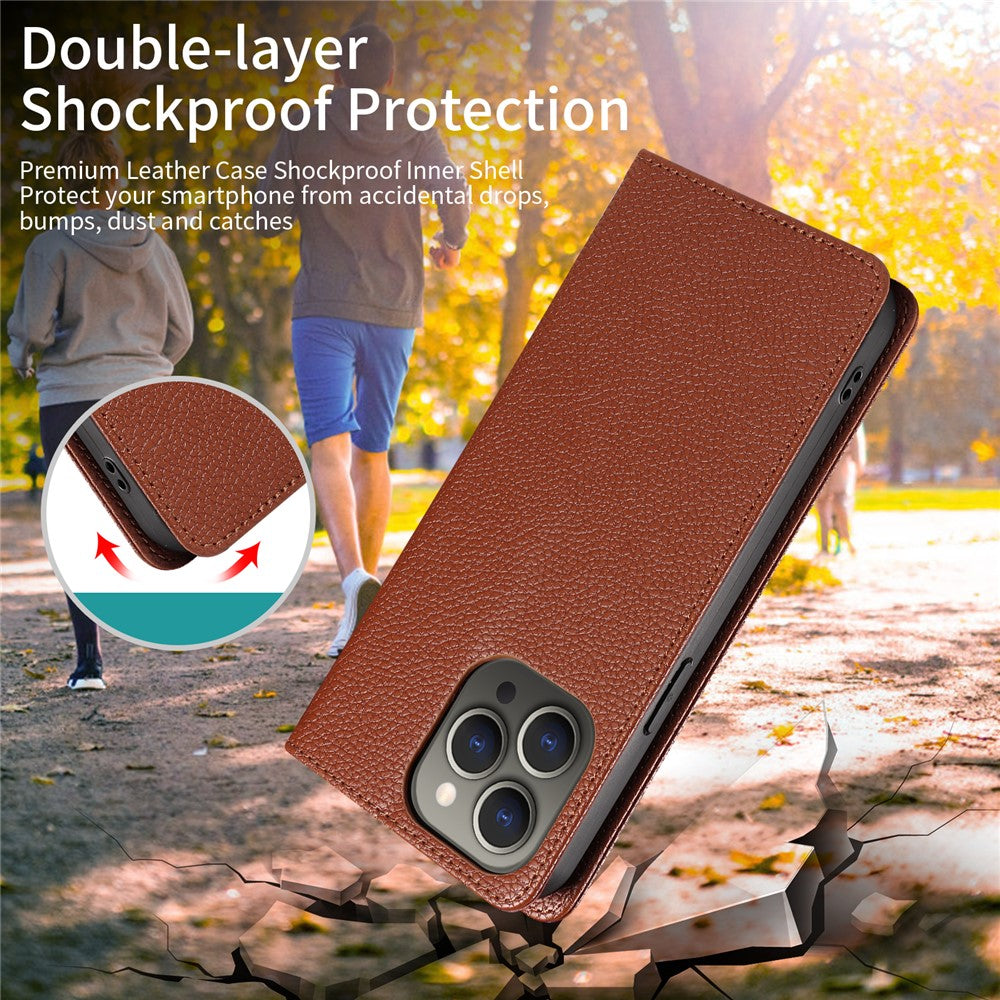 For iPhone 13 Pro Max Case RFID Blocking Strong Magnetic Leather Wallet Phone Cover