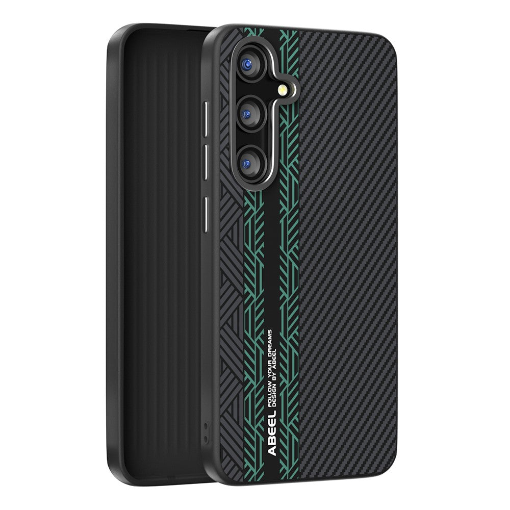 ABEEL For Samsung Galaxy S25 Magnetic Case PC + TPU + Aluminum Alloy + PU Leather Slim Phone Back Cover