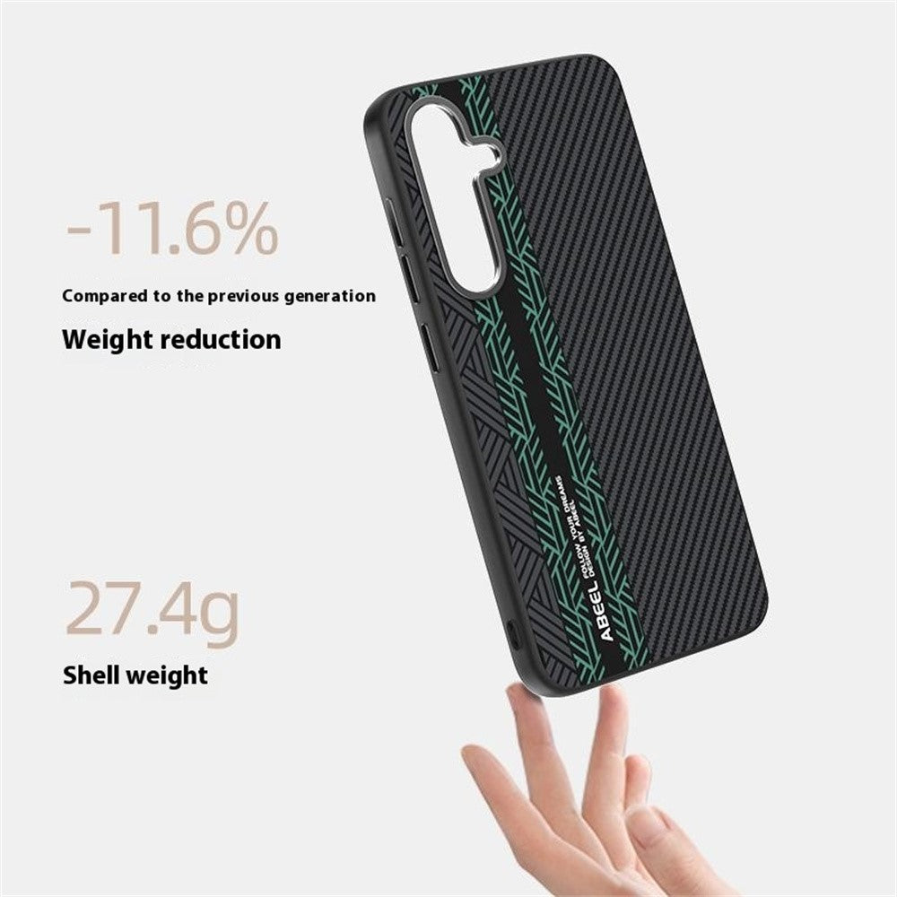 ABEEL For Samsung Galaxy S25 Magnetic Case PC + TPU + Aluminum Alloy + PU Leather Slim Phone Back Cover