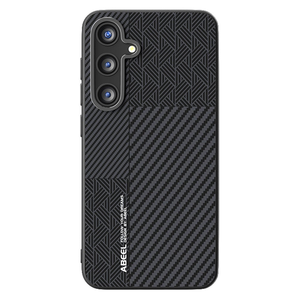 ABEEL For Samsung Galaxy S25 Magnetic Case PC + TPU + Aluminum Alloy + PU Leather Slim Phone Back Cover