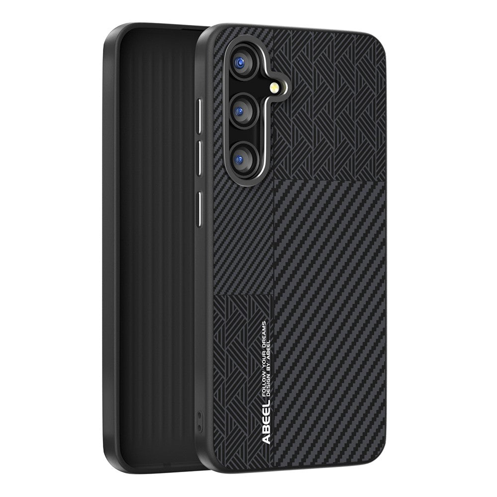 ABEEL For Samsung Galaxy S25+ Magnetic Case PC + TPU + Aluminum Alloy + PU Leather Slim Phone Back Cover