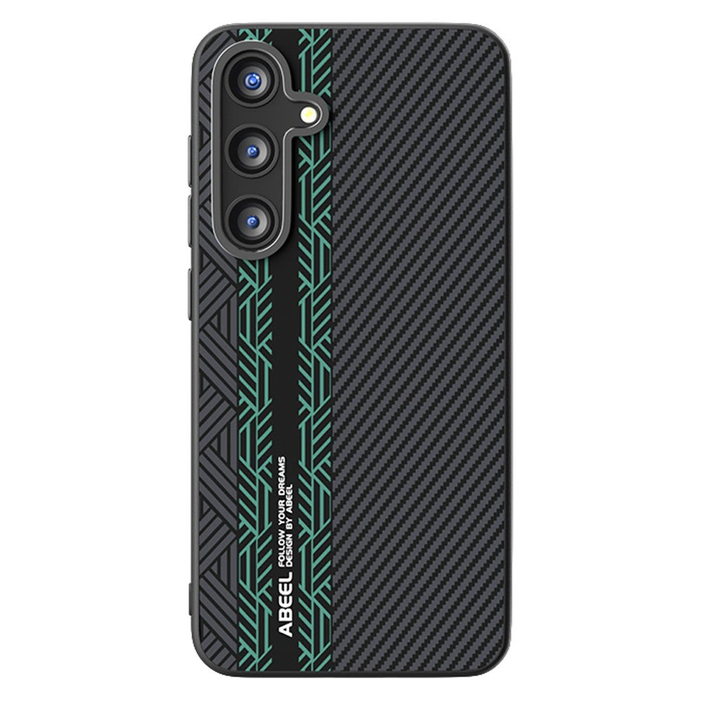 ABEEL For Samsung Galaxy S25+ Magnetic Case PC + TPU + Aluminum Alloy + PU Leather Slim Phone Back Cover