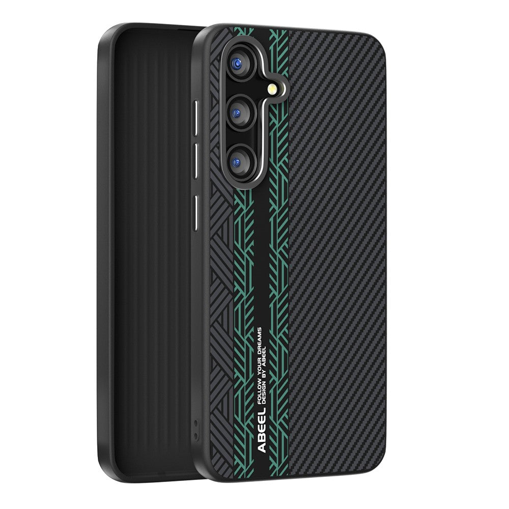 ABEEL For Samsung Galaxy S24 Magnetic Case PC + TPU + Aluminum Alloy + PU Leather Slim Phone Back Cover