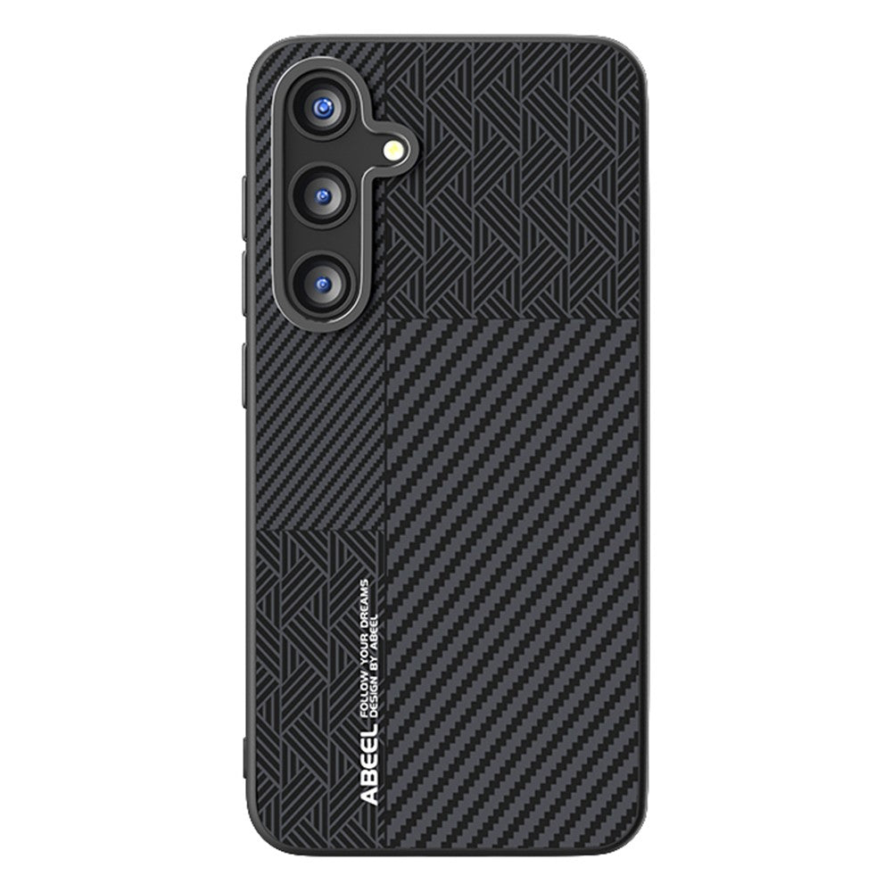 ABEEL For Samsung Galaxy S24 Magnetic Case PC + TPU + Aluminum Alloy + PU Leather Slim Phone Back Cover