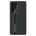 ABEEL För Samsung Galaxy S25 Ultra Magnetiskt Skal PC + TPU + Aluminiumlegering + PU Läder Slimmat mobilskal