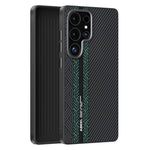 ABEEL För Samsung Galaxy S25 Ultra Magnetiskt Skal PC + TPU + Aluminiumlegering + PU Läder Slimmat mobilskal