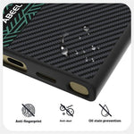 ABEEL slankt magnetisk cover til Samsung Galaxy S24 Ultra i PC + TPU + aluminiumslegering + PU-læder