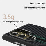 ABEEL slankt magnetisk cover til Samsung Galaxy S24 Ultra i PC + TPU + aluminiumslegering + PU-læder