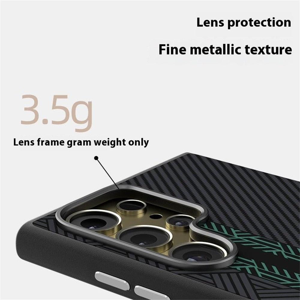 ABEEL slankt magnetisk cover til Samsung Galaxy S24 Ultra i PC + TPU + aluminiumslegering + PU-læder