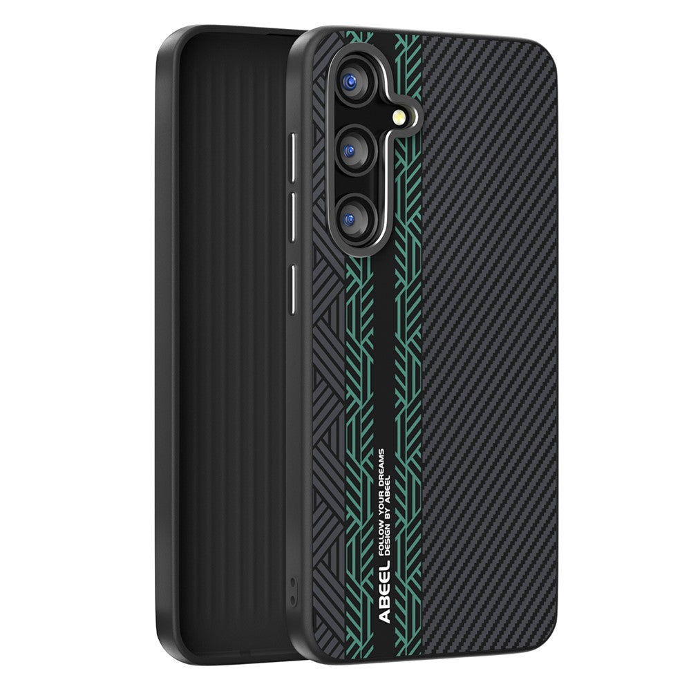 ABEEL For Samsung Galaxy S24+ Magnetic Case PC + TPU + Aluminum Alloy + PU Leather Slim Phone Back Cover