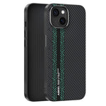 ABEEL For iPhone 15 Case PC + TPU + Aluminum Alloy + PU Leather Slim Phone Back Cover Compatible with MagSafe