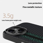 ABEEL For iPhone 15 Case PC + TPU + Aluminum Alloy + PU Leather Slim Phone Back Cover Compatible with MagSafe