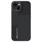 ABEEL For iPhone 15 Case PC + TPU + Aluminum Alloy + PU Leather Slim Phone Back Cover Compatible with MagSafe